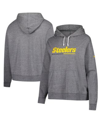 Women's Heather Charcoal Pittsburgh Steelers Vintage Pullover Hoodie