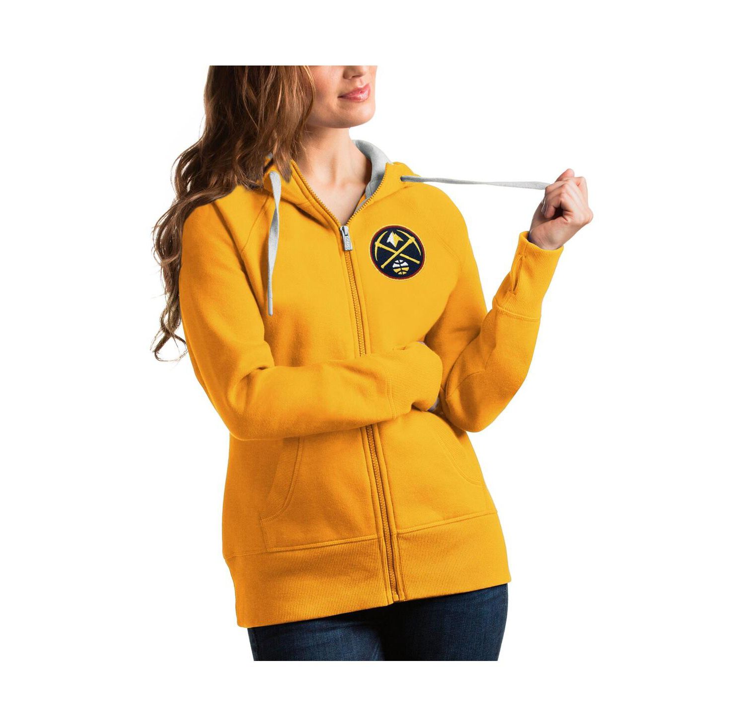 Women's Gold Denver Nuggets Victory Full-Zip Hoodie