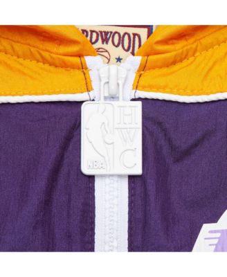 Men's Purple Los Angeles Lakers Hardwood Classics Big Shot Premium Full-Zip Windbreaker Jacket