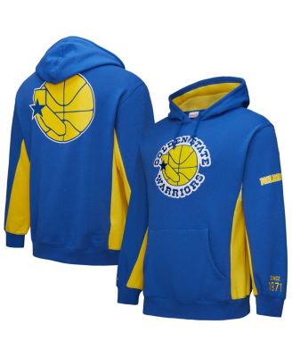 Mitchell & Ness - Men's Royal Golden State Warriors Hardwood Classics Team Origins Fleece Pullover Hoodie
