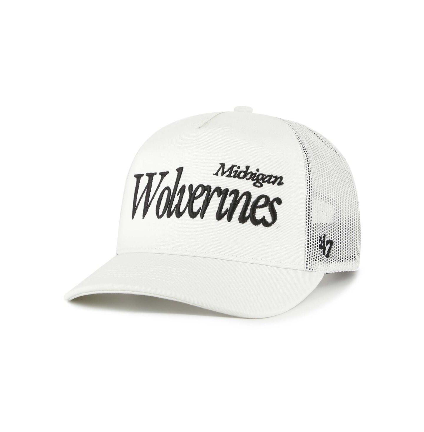 Кепка '47 Brand Cream Michigan Wolverines Foundation Script Adjustable Trucker Hat — фото 1