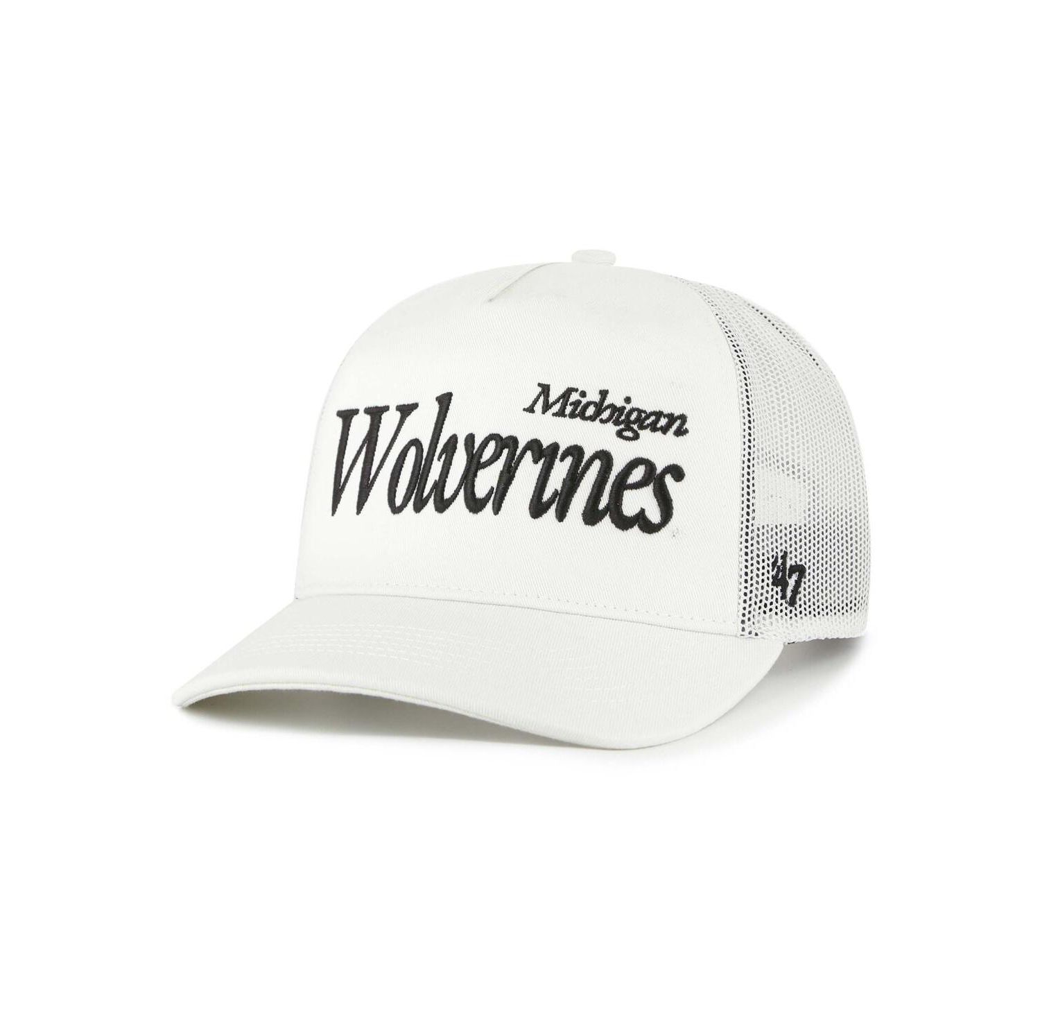 Men's and Women's Cream Michigan Wolverines Foundation Script Adjustable Trucker Hat