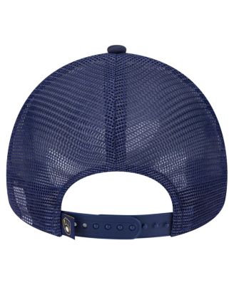 Men's White Milwaukee Brewers Distressed 9FORTY A-Frame Adjustable Trucker Hat