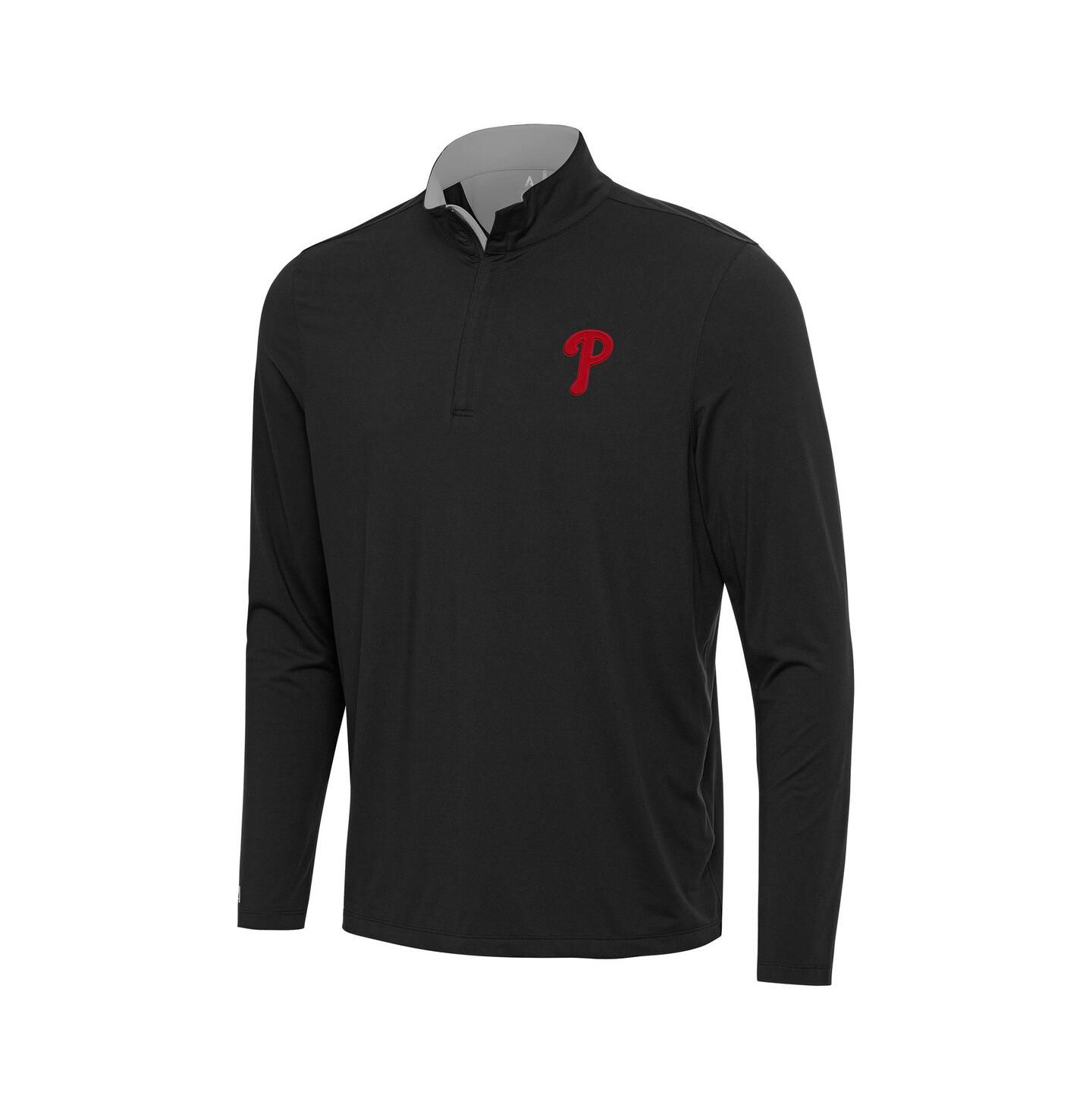 Мужская толстовка Antigua Black Philadelphia Phillies Content Quarter-Zip — фото 2
