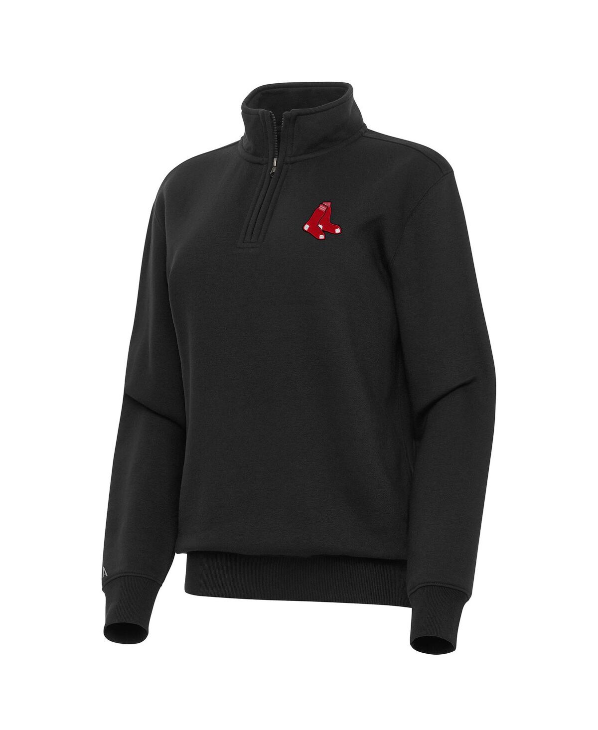 Women's Black Boston Red Sox Victory Quarter-Zip Sweatshirt - Black