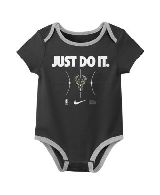 Newborn 2-Pack Hunter Green/Black&nbsp;Milwaukee Bucks Just Do It Bodysuit Set