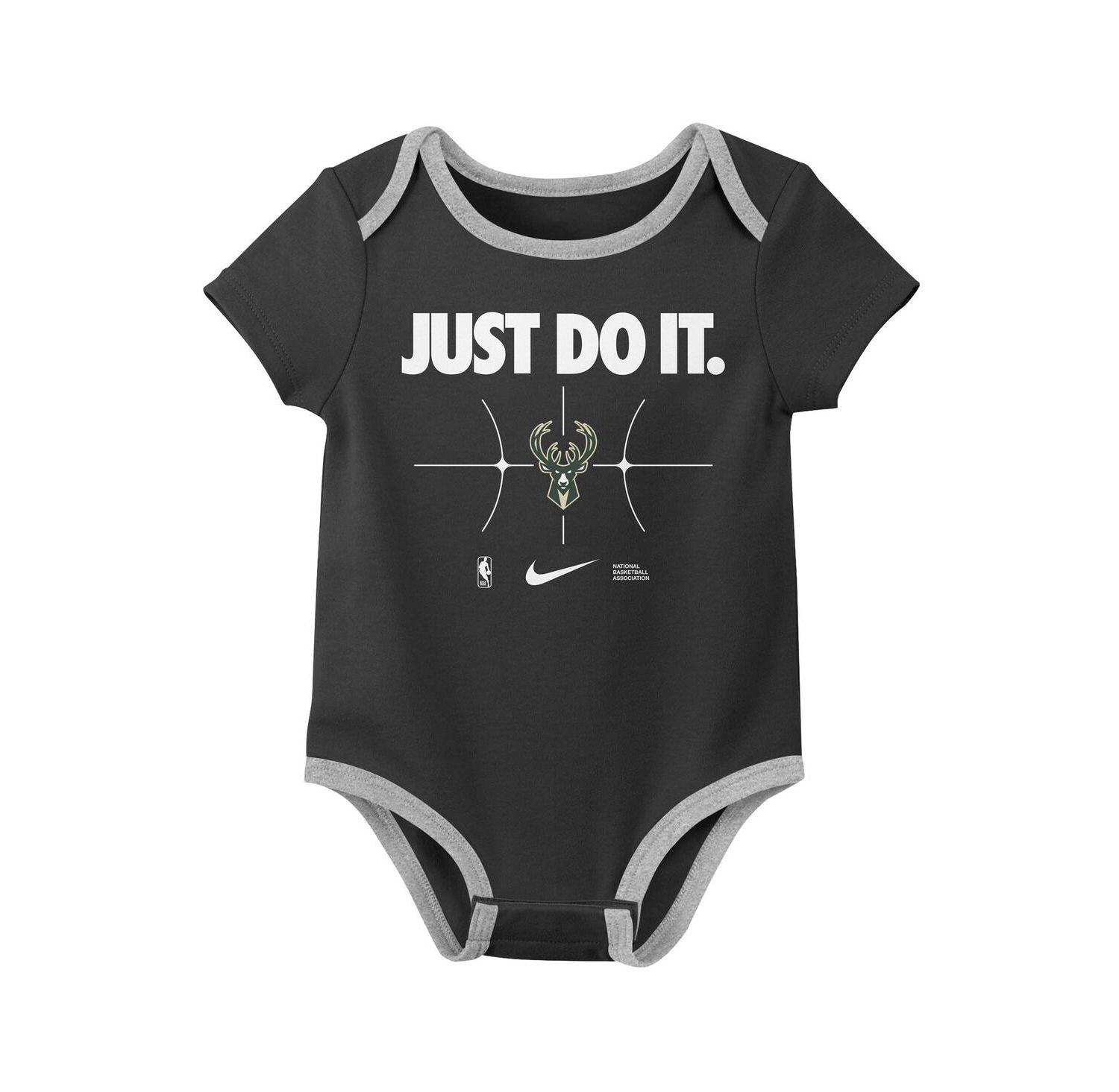 Newborn 2-Pack Hunter Green/Black Milwaukee Bucks Just Do It Bodysuit Set