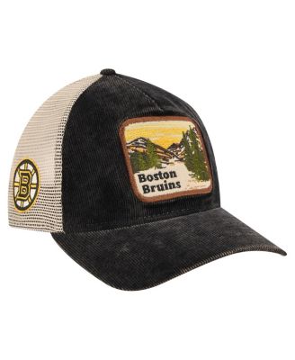 New Era - Men's Black/Cream Boston Bruins Vintage Landscape 9TWENTY A-Frame Adjustable Trucker Hat