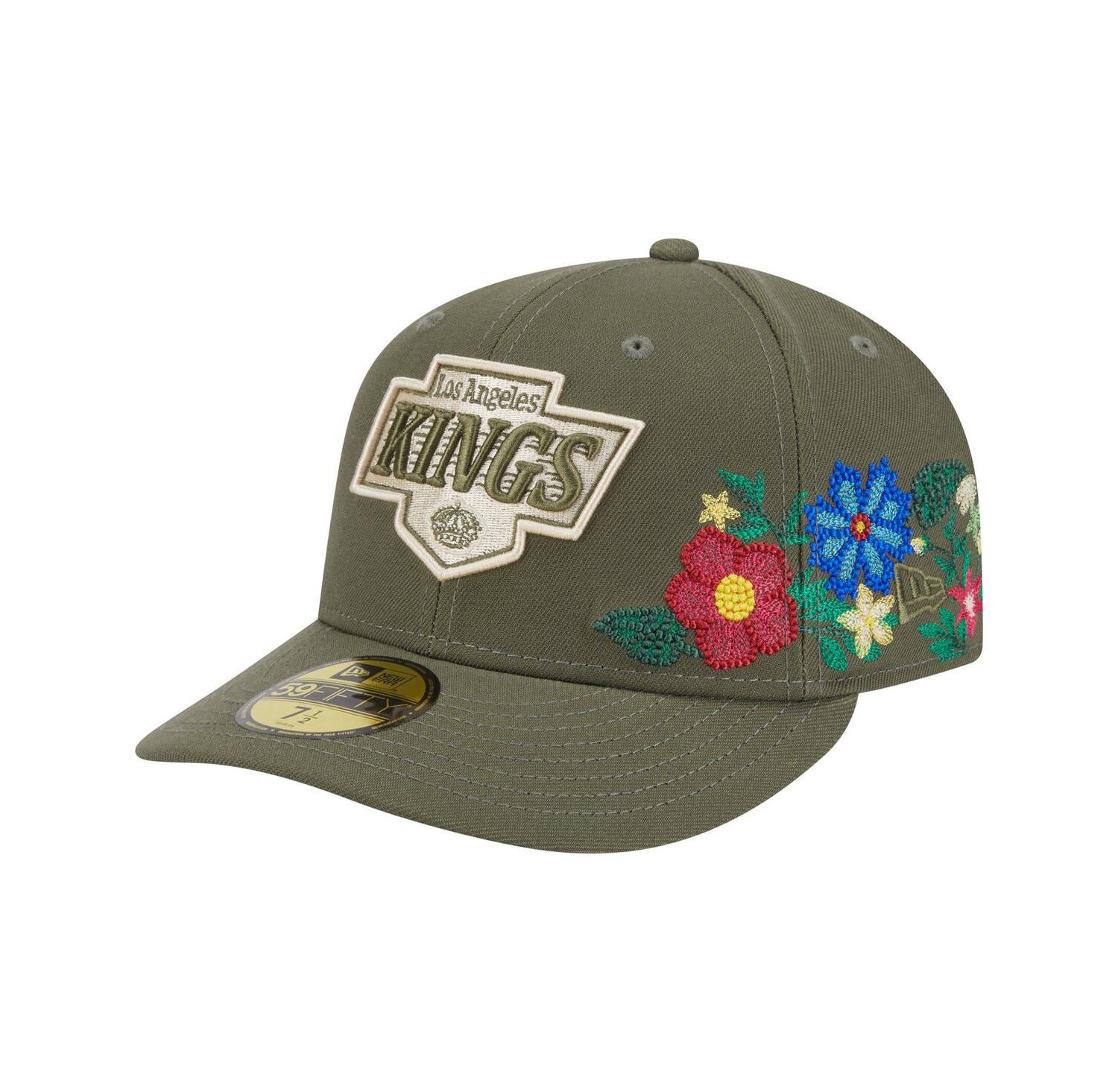 Men's Olive Los Angeles Kings Tonal Florals 59FIFTY Fitted Hat
