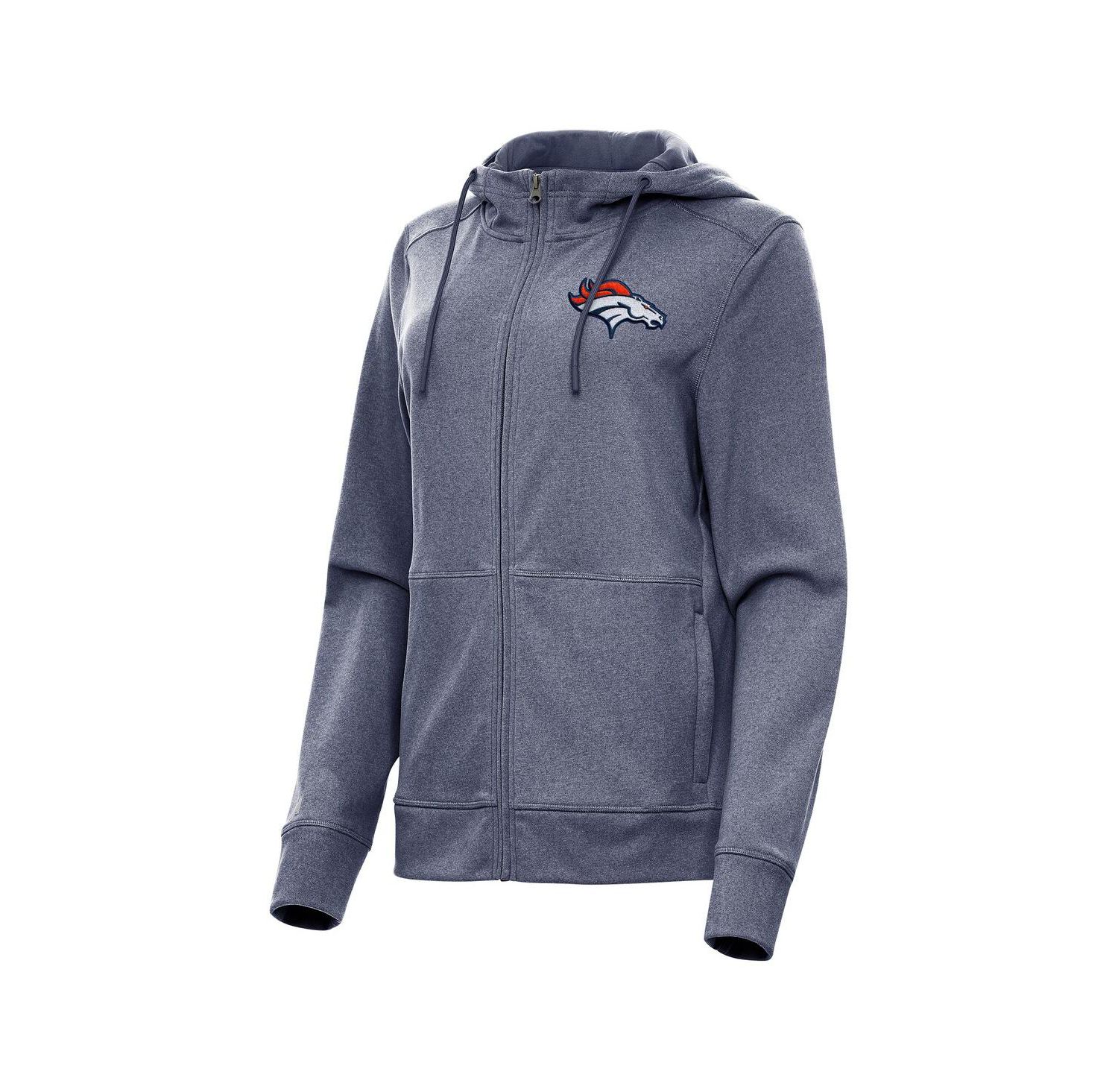 Women's Heather Navy Denver Broncos Seeker Full-Zip Hoodie Jacket