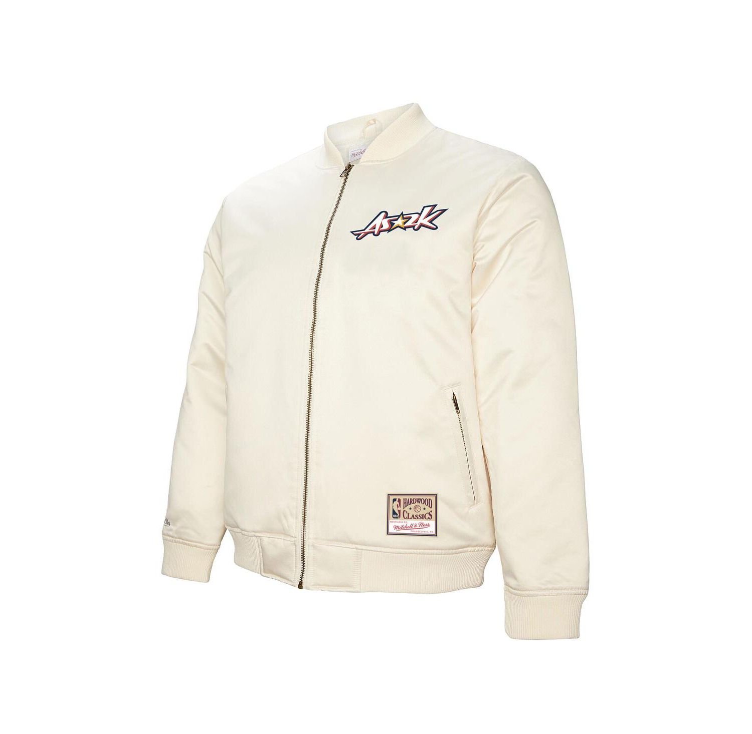 Men's Cream 2000 NBA All-Star Game Full-Zip Satin Jacket