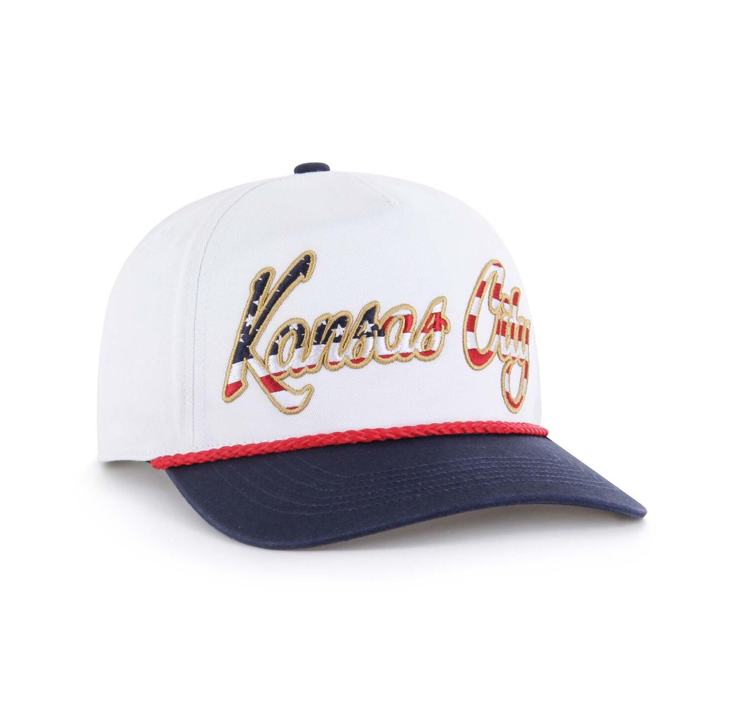 Men's White Kansas City Royals Patriotic Overhand Hitch Adjustable Hat