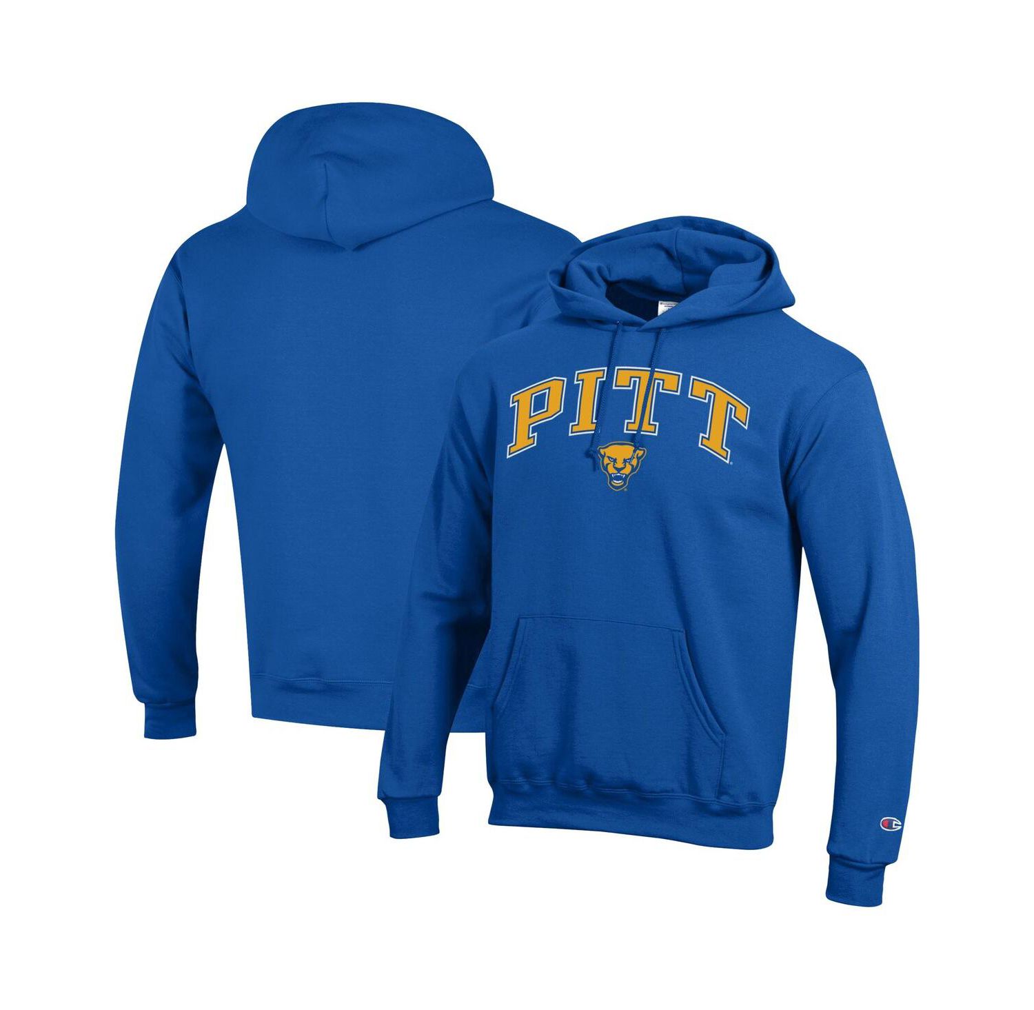 Men's Royal Pitt Panthers Arched Logo Fleece Pullover Hoodie