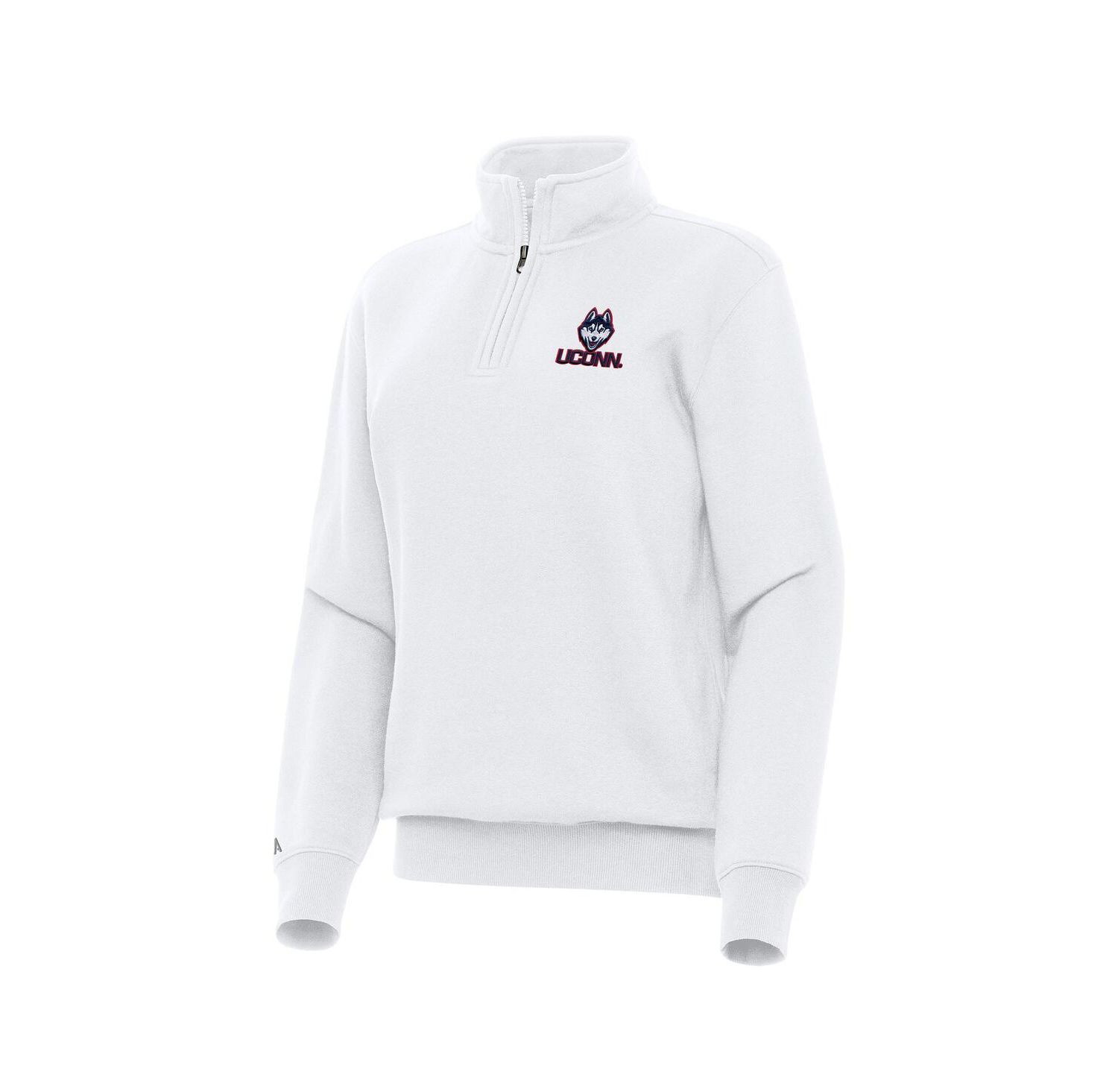 Women's White UConn Huskies Victory Quarter-Zip Sweatshirt