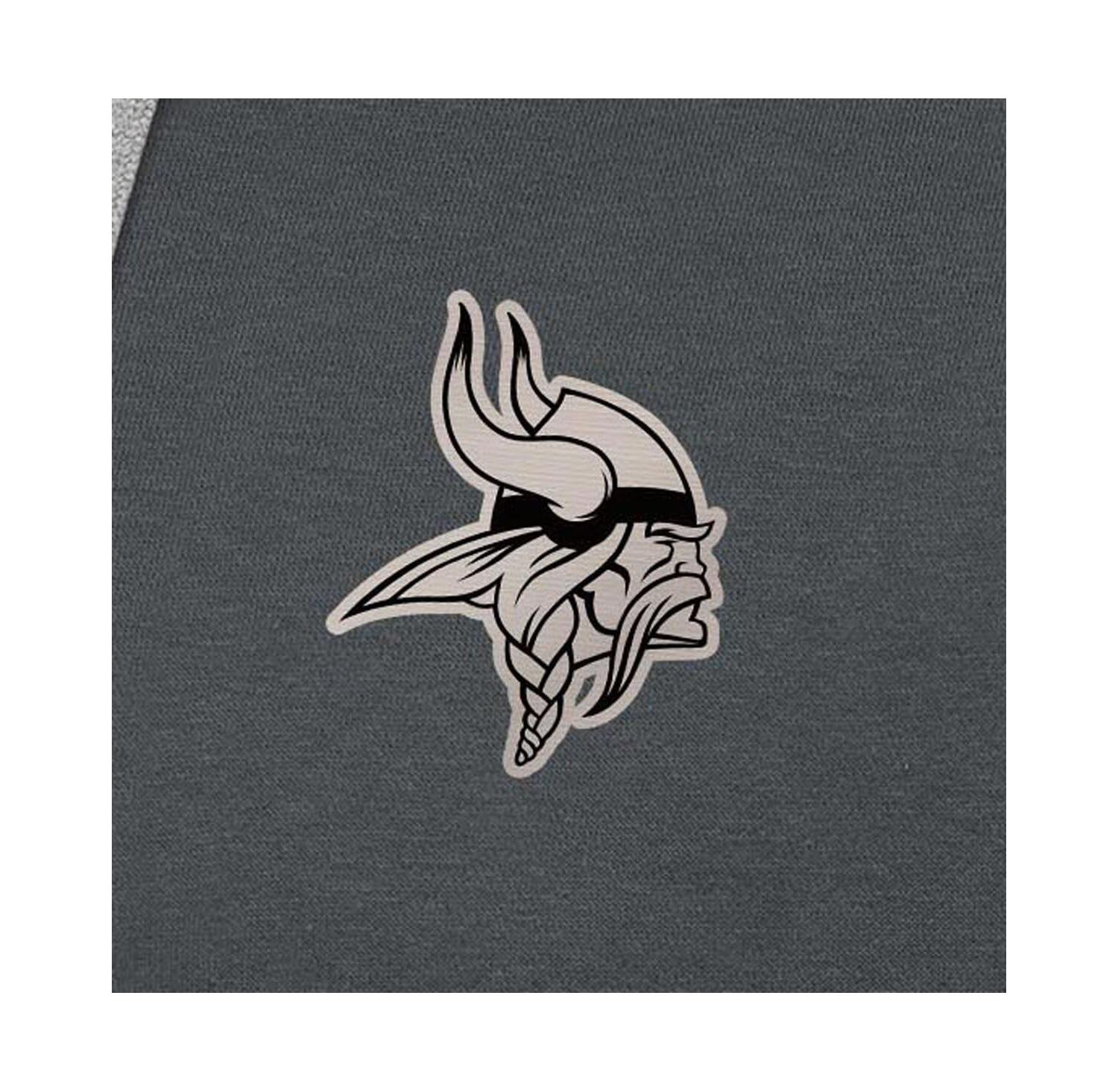Men's Charcoal Minnesota Vikings Brushed Carbon Victory Pullover Hoodie
