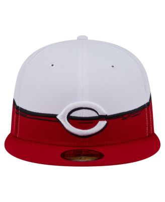 Men's Red/White Cincinnati Reds Paint Stroke 59FIFTY&nbsp;Fitted Hat