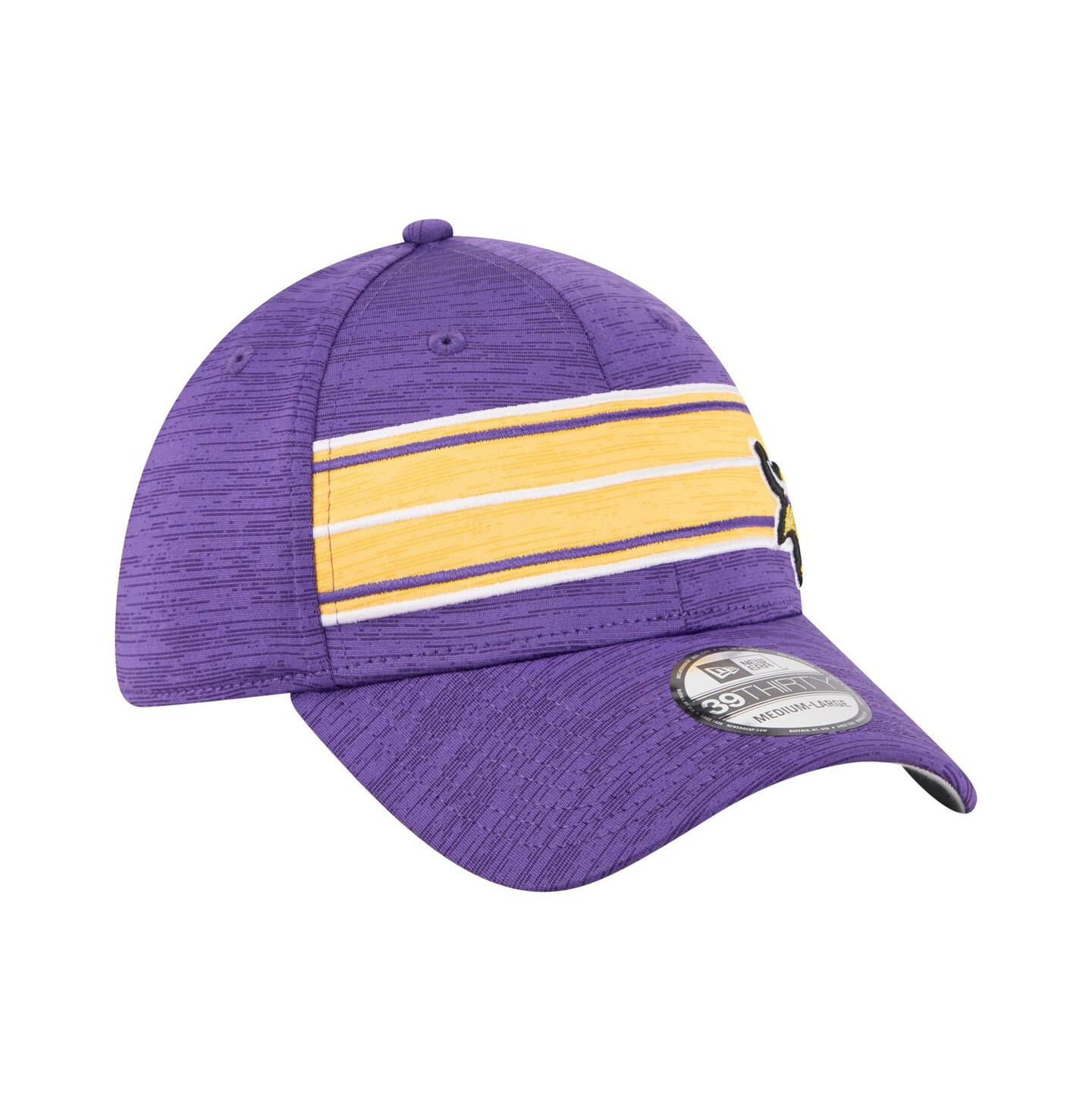 Мужская кепка New Era Purple Minnesota Vikings Stripes 39THIRTY Flex Hat — фото 3
