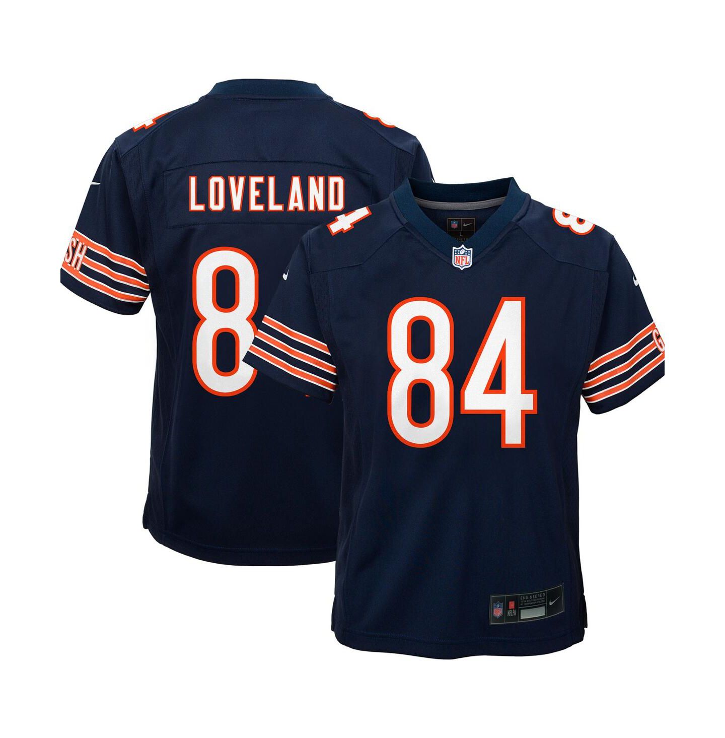 Детское джерси Nike Big Boys and Girls Colston Loveland Navy Chicago Bears Team Game Jersey — фото 1
