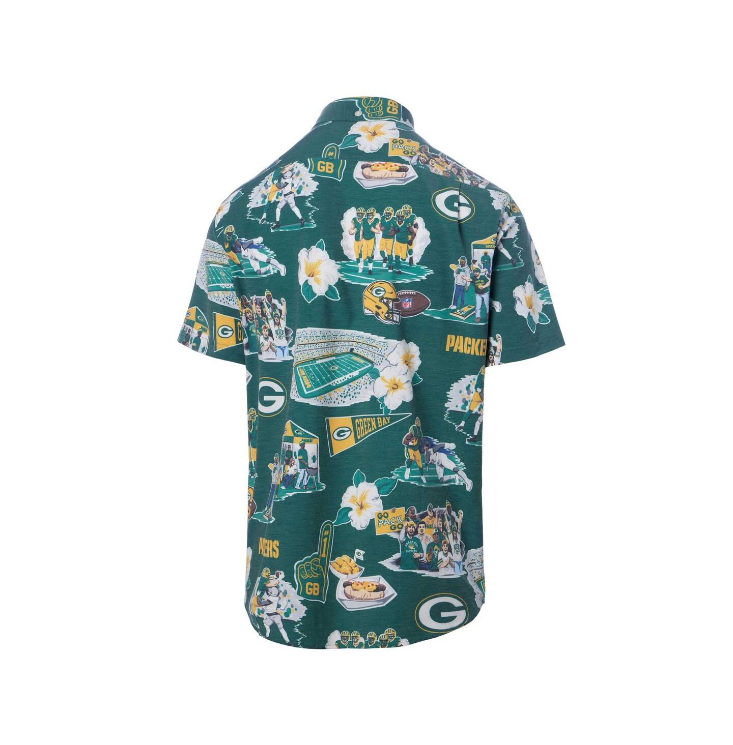 Мужская рубашка Reyn Spooner Green Green Bay Packers Scenic Button-Down — фото 3