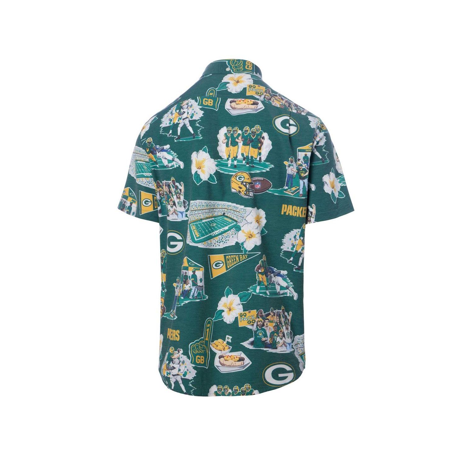 Men's Green Green Bay Packers Scenic Button-Down Shirt
