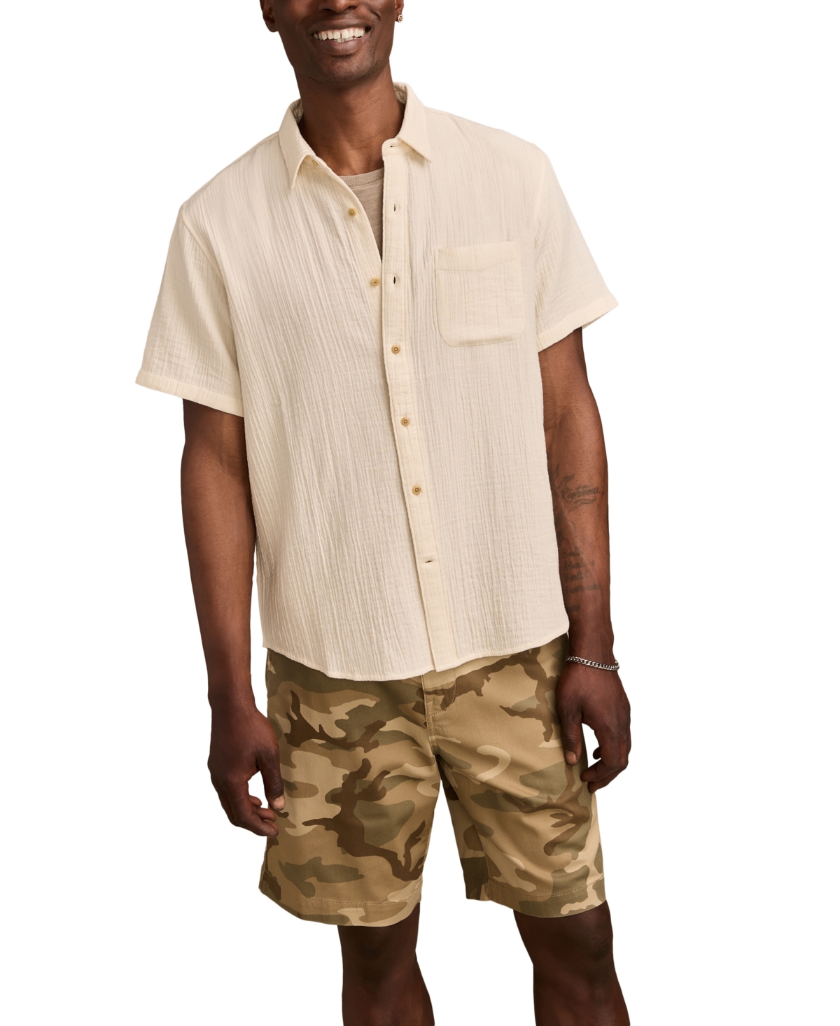 Men's Double Gauze Short Sleeve Shirt - Tofu