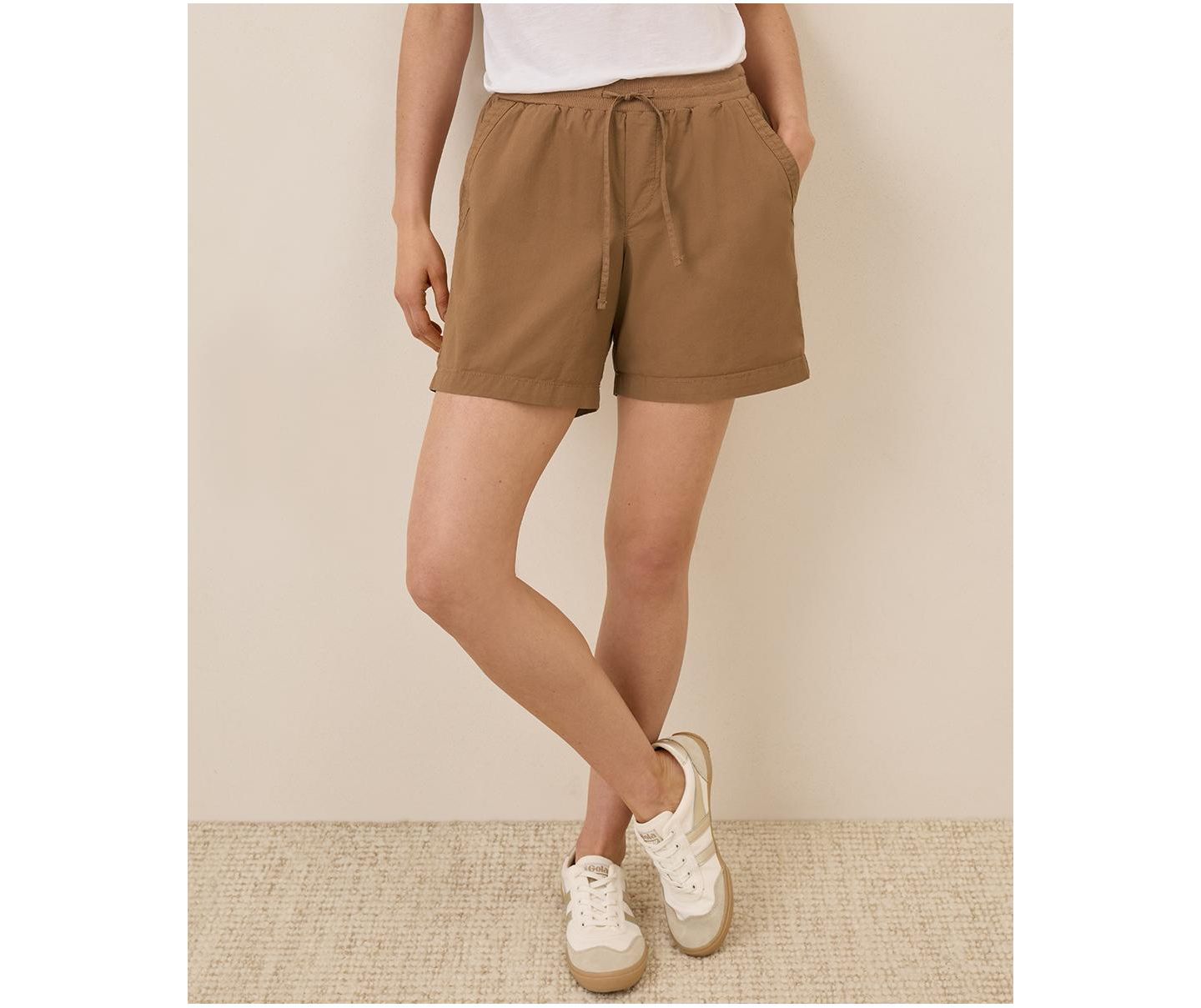 Женские шорты Pact Organic Cotton Monterey Poplin Short, цвет: Коричневый — фото 1