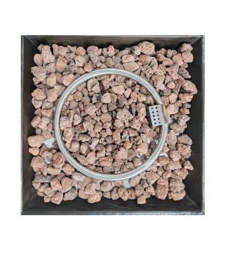 32 in. Outdoor Square Fire Pit -Black