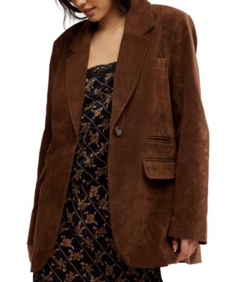 Free People - Women's Faux-Suede Button-Front Blazer