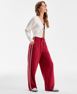Women's High-Rise Side-Stripe Track Pants, Macy's Exclusive 
