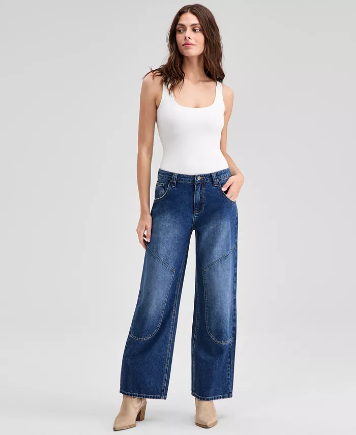 Women's Seamed Straight-Leg Jeans