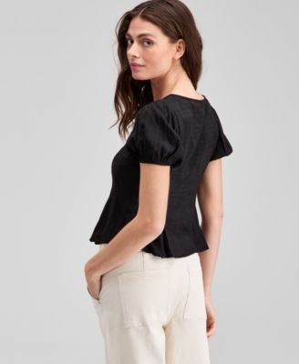 Women's Fitted Pleat-Detail Lace Blouse, Exclusively at Macy's