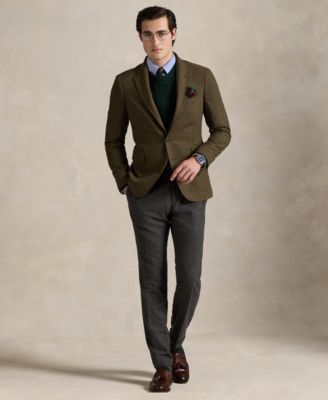 Men's Polo Modern Plaid Wool-Blend Sport Coat