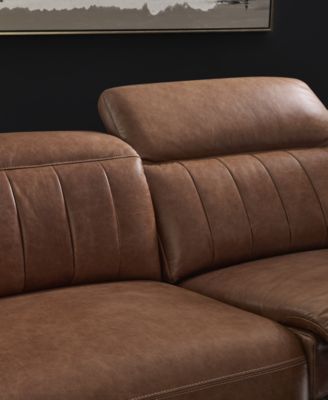 Austin 85" Chestnut Leather Power Reclining Sofa