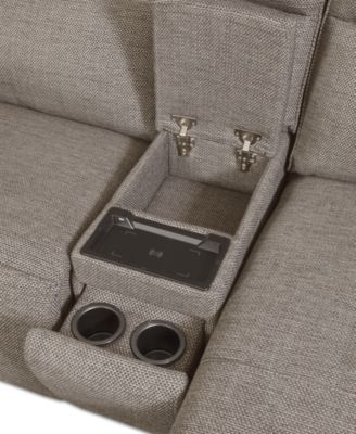 Miren 6-Pc. Fabric Sectional with 2 Power Headrest Recliners with Console, Exclusively at Macy's