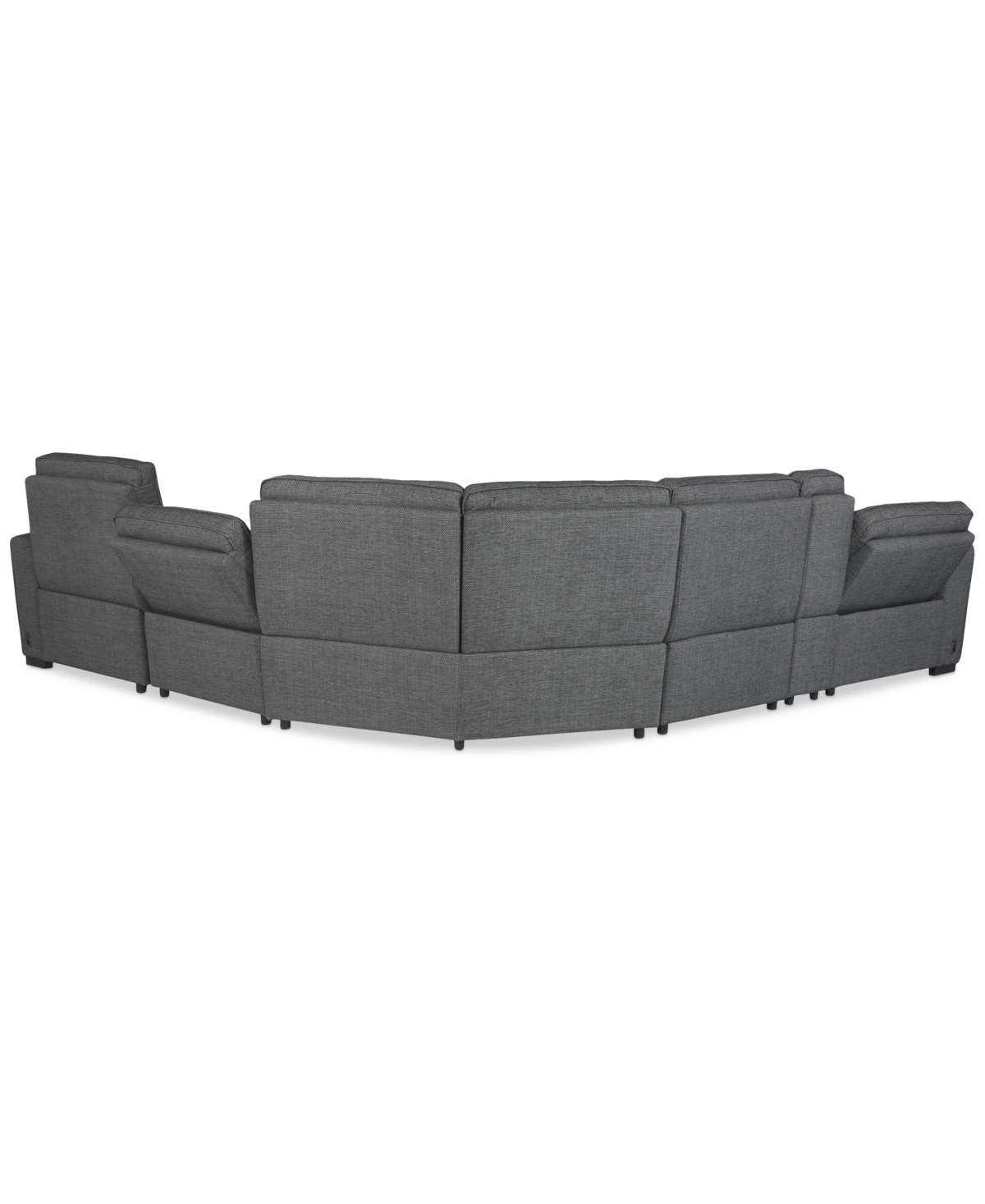Macy's Miren 6-pc. Fabric Sectional With 3 Power Headrest Recliners With Console, Exclusively At  In Gray
