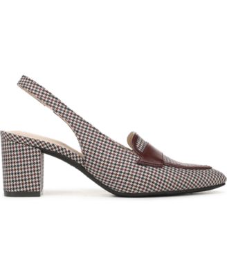 Women's Angel Pointed Toe Block Heel Slingback Pumps