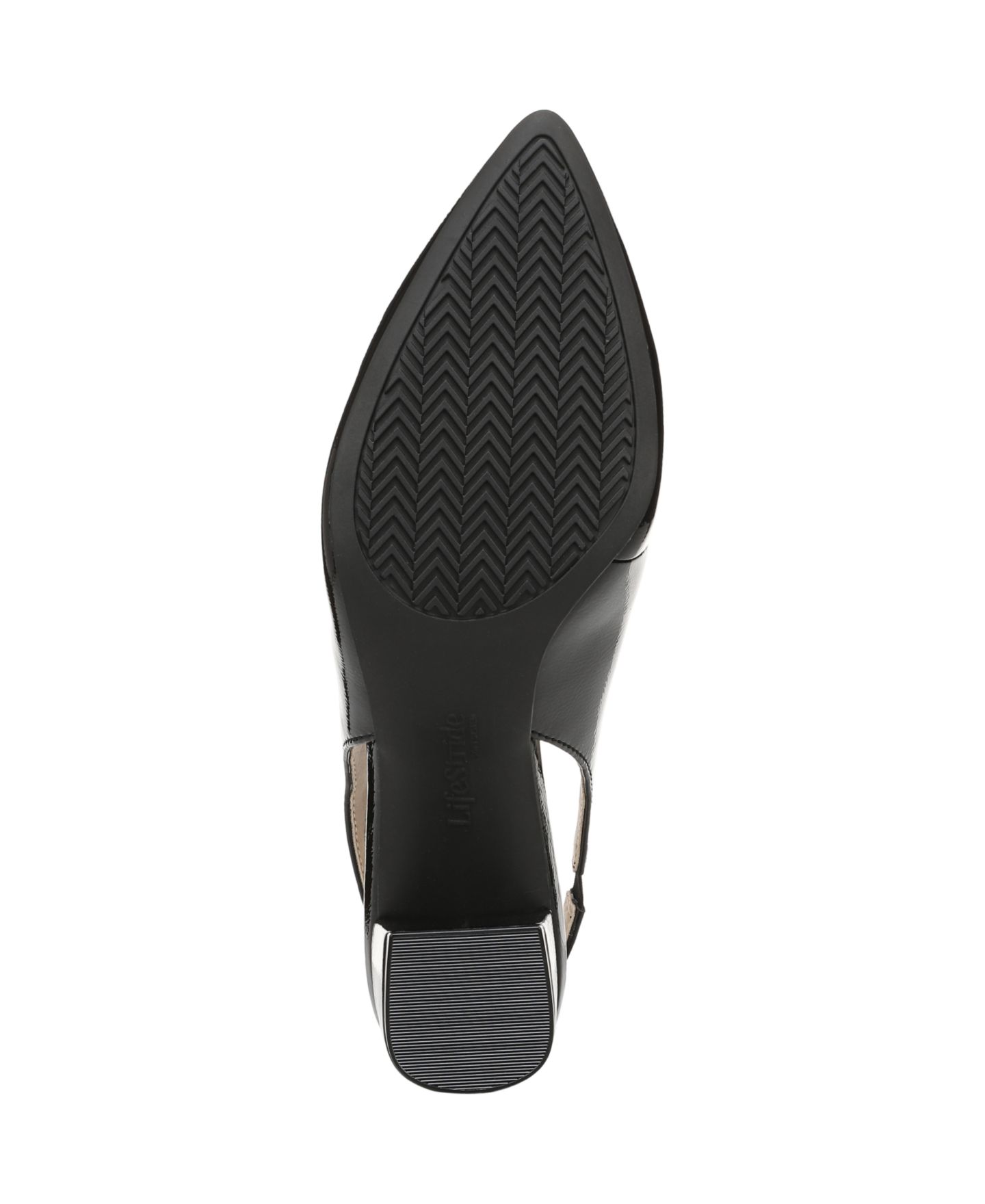 Женские туфли LifeStride Angel Pointed Toe Block Heel Slingback Pumps, цвет: Чёрный искусственная лаковая кожа — фото 5