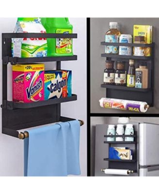 Magnetic Kitchen Organization Rack With Paper Towel Holder