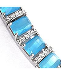 Women's Blue Crystal Bling Necklace And Earrings (Set Of 2)