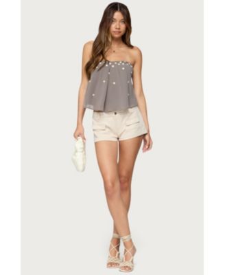 Women's Lenie Strapless Chiffon Babydoll Top