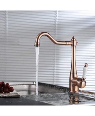 Traditional Single-Handle Standard Kitchen Sink Faucet in Matte Black