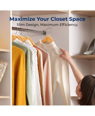 80-Pack Solid Wooden Hangers &amp;#x2013; Heavy Duty Natural Wood with 360&amp;#xB0; Swivel Hook, Shoulder Notches &amp; Pants Bar &amp;#x2013; Space-Saving Design for Suits, Jackets, Dresses, Shirts &amp; More