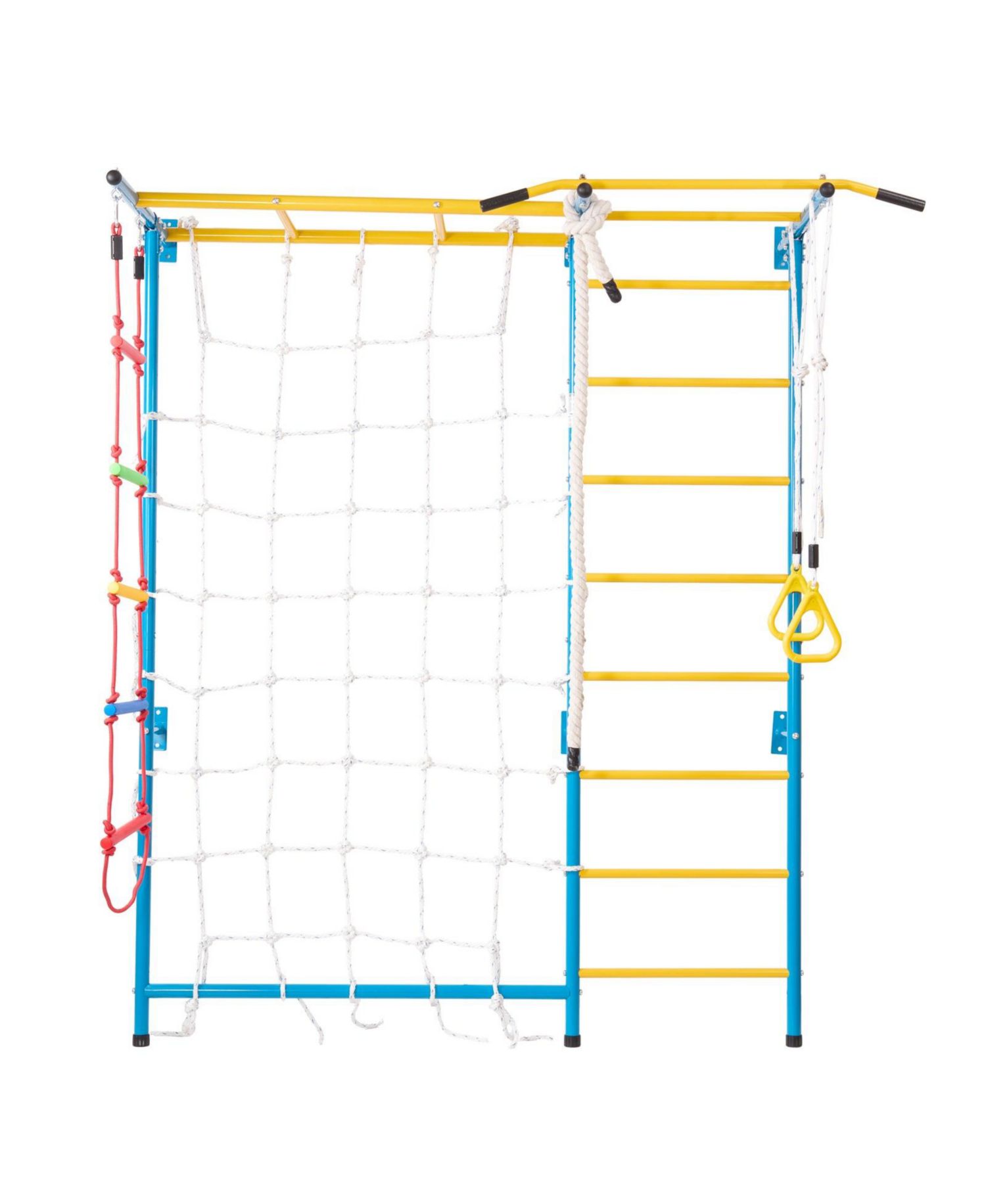 Toddler 7 in 1 Steel Indoor Wall Gym with Climbing Toys Ladder Slide and Swing