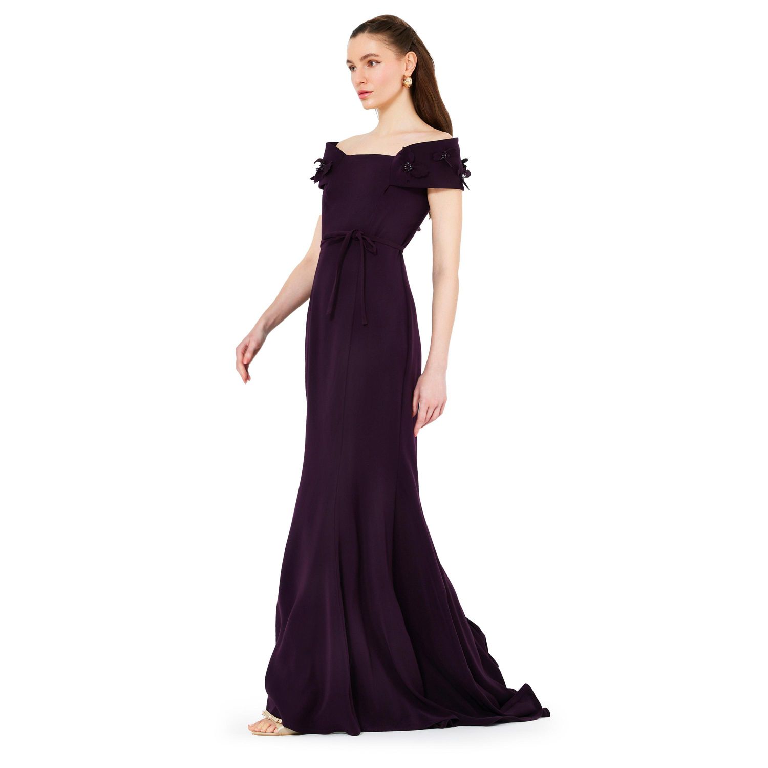 Women's Off-The-Shoulder Mermaid Gown In Crepe