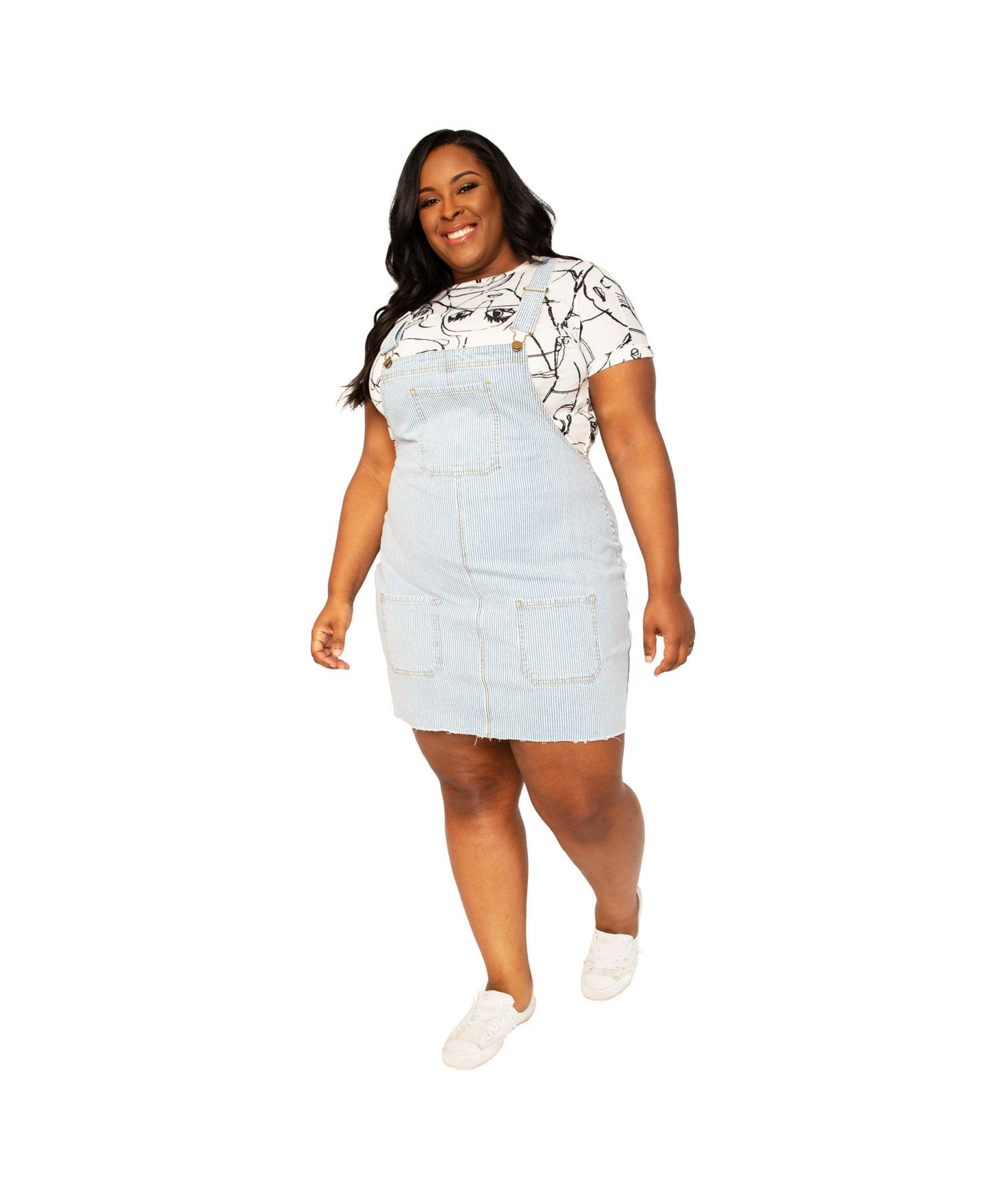 Женская юбка Poetic Justice Plus Size Denim Skirtall, цвет: Синий — фото 3