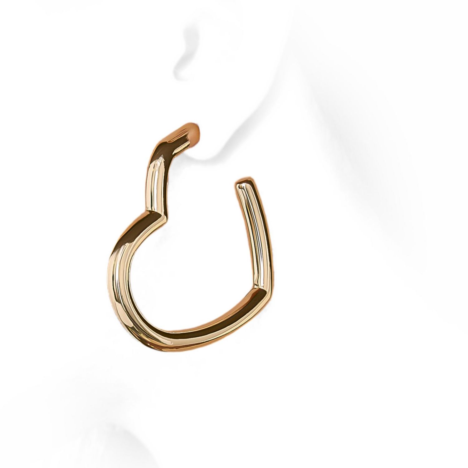 Heart Hoop Earrings for Women - Yellow Gold-Tone Mother's