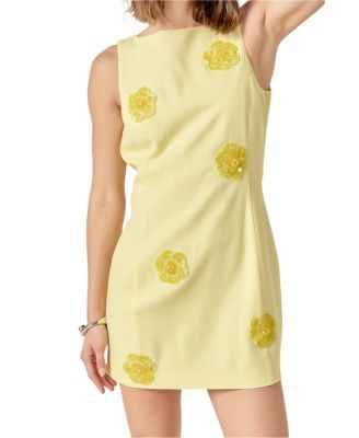 Women's Embellished Linen Mini Dress