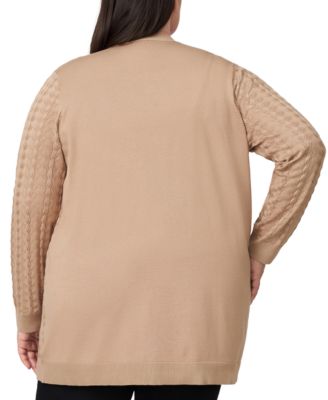 Plus Size Pointelle Cardigan Sweater