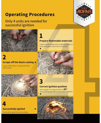 Fire Starter AF-381 Fire Steel with Paracord and Whistle for Camping, Hiking, Hunting, Backpacking, Boating, Emergency Rescue…