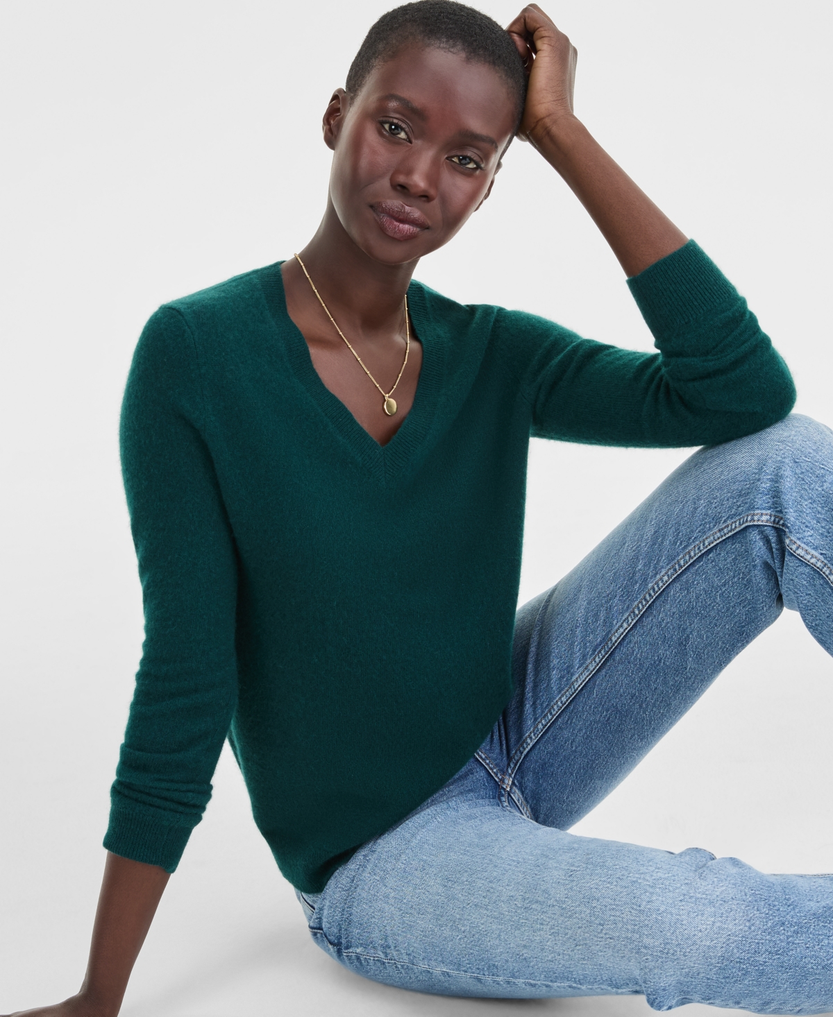 100% Cashmere Women's V-Neck Long-Sleeve Sweater, Macy's Exclusive - Crantini